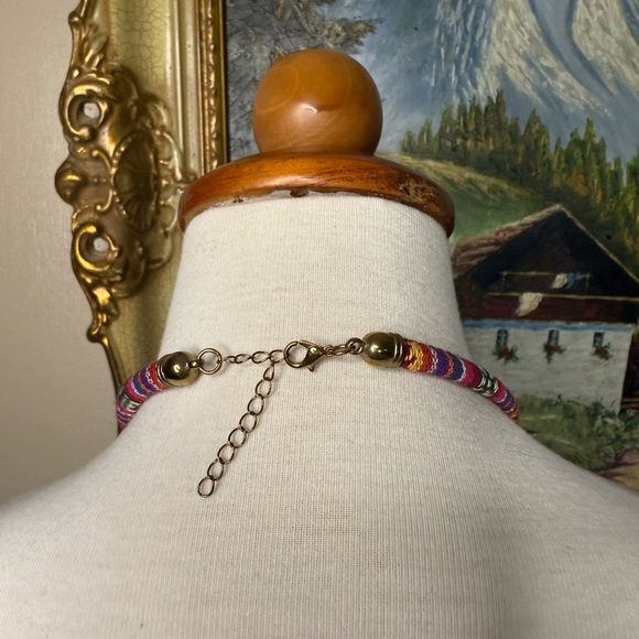 Handmade Bohemian Tribal Chunky Colorful Statement Necklace and Earring Set - Picture 8 of 8